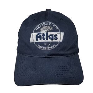 Hooked On Atlas Lighting Products Strapback Hat Blue One Size Embroidered